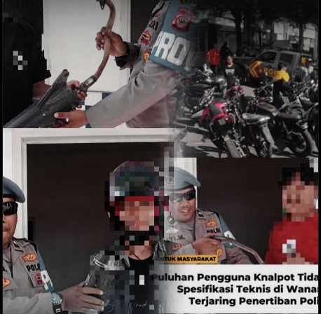 Tertibkan Kamseltibcarlantas, Polsek Wanaraja Razia Kendaraan Knalpot Tidak Standar